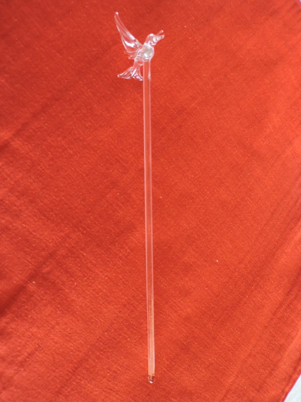 Hummingbird Blown Glass Plant or Decorative Stick