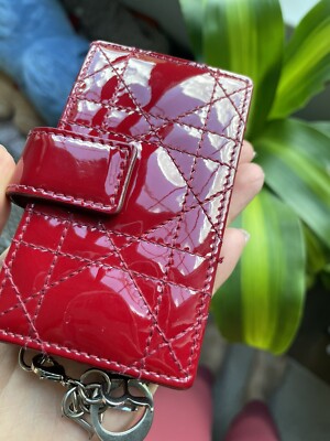 Authentic Dior 5 Gusset Card Holder - Patent Red | eBay