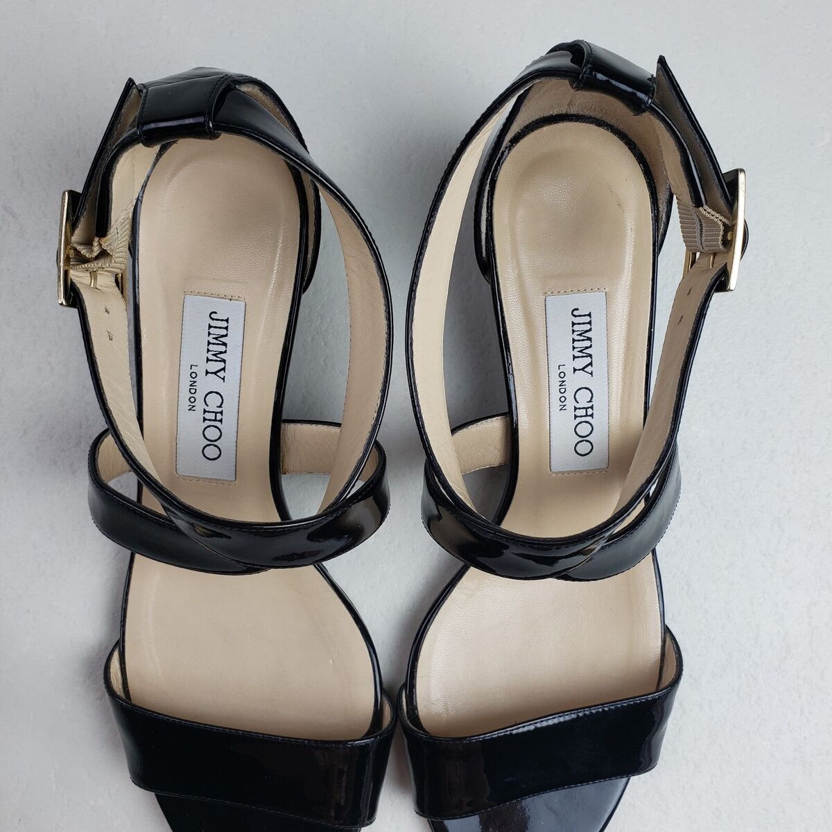 Jimmy Choo Chiara Patent Leather Wedge Womens 7.5 Black Jimmy Choo Chiara Patent Leather Wedge Womens 7.5 Black