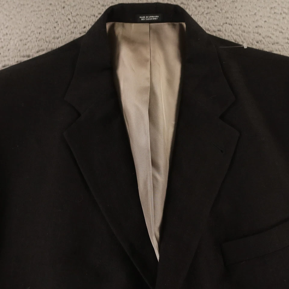 Chaqueta de Colección Hopsack XL XLT Negro Lino Poliéster Blazer Abrigo Deportivo 46L Foto 2 de 4