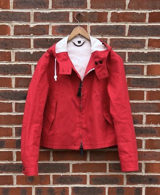 Burberry Prorsum Mens Cropped Jacket MEDIUM Red UK40 EU50 2014 Windbreaker S/S