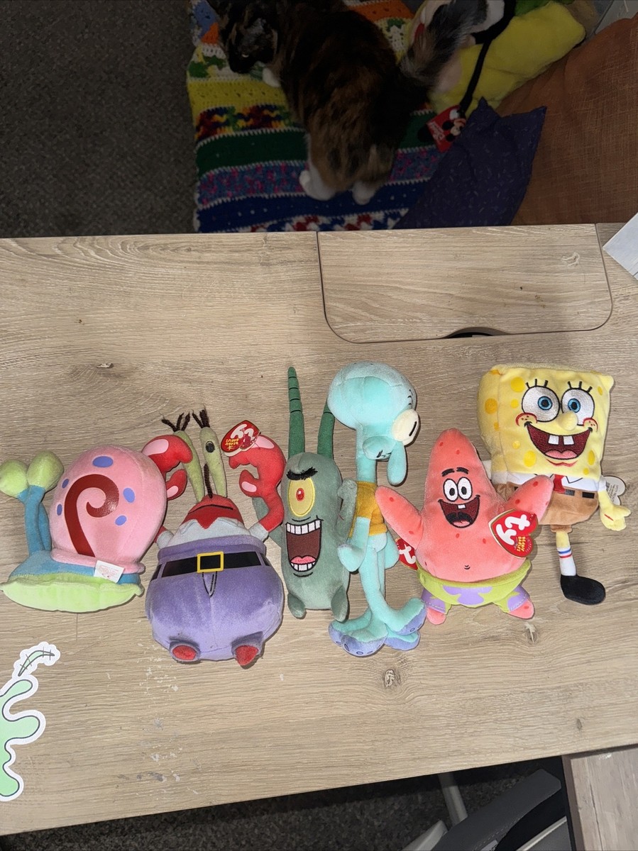 SpongeBob ty beanie babie FULL SET patrick, squidward, plankton