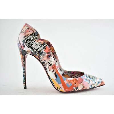 Christian Louboutin Hot Chick 100 Patent CH Xtian Black Red Blue