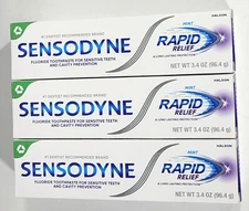 Sensodyne Rapid Relief Sensitive Toothpaste Mint 3.4OZ -  EXP 06/2026 - 3 PACK
