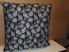 NEW homemade - bicycles throw pillow 16" X 16"