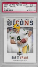2005 Favre PSA 10 Upper Deck Rookie MATERIAL ICONS