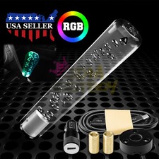 Led Light Rgb Shift Knob Stick Crystal Transparent Bubble Gear Shifter 20cm