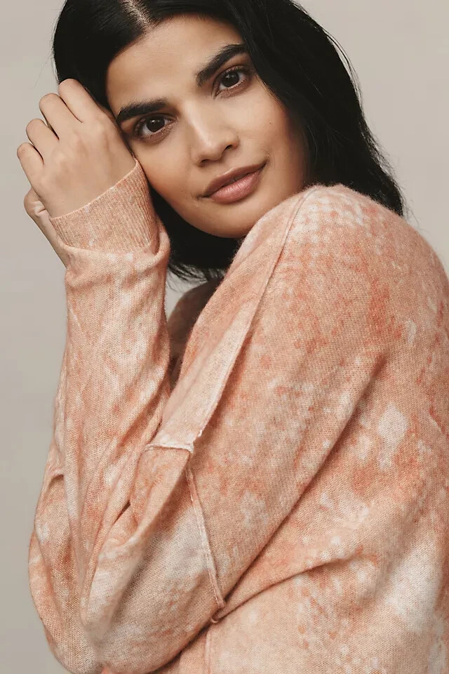 Alani Cashmere Mock-Neck Sweater Anthropologie Pilcro Abstract