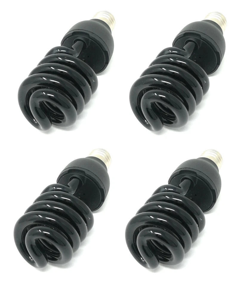 4 Lampadine A Spirale Uv Luce Nera Da 28W X Discoteca Feste Effetto Fluorescente - Immagine 2 di 4