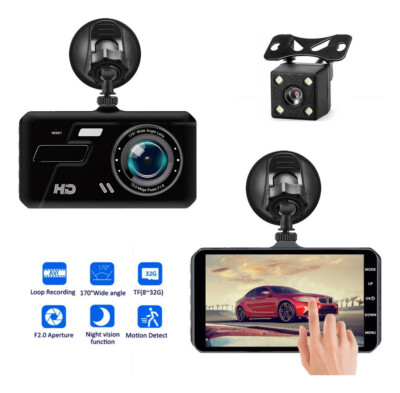 Dual lens+reversing image+monitoring Car HD 4inch touch screen driving recorder