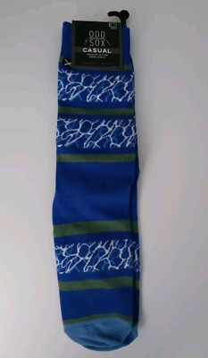 WITH TAGS x1 Odd Sox Casual Blue Graphic Print Crew Sock Sz.8-12 Large 