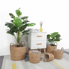 Rattan Storage Basket Flower Pots Hand Woven Wicker Basket  Garden Decoration 
