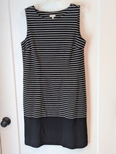 Talbot Ladies Medium Sleeveless Black Stripe Dress Knit Pullover NWT Casual...