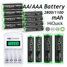 lot AAA AA Rechargeable Batteries NiMH 1.2V / EBL AA AAA Optional Smart Charger