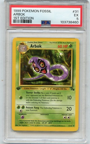 Arbok (1st Edition) graded PSA 5 for sale on eBay