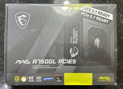 MSI Mag A850GL 850W ATX Pcie5 Power Supply Psu