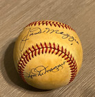 Joe DiMaggio/Dom DiMaggio OAL Bobby Brown Autographed Ball JSA Full LOA