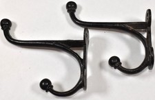Vintage Large Casts Iron Pair of Wall Hooks 6 inches x 4 inches
