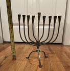 Pottery Barn Silver Metal Menorah L 9.5 in x H 11 in x W 6.25 in — photo 6