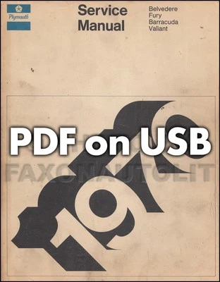 1970 Plymouth Atelier Manuel Sur USB barracuda Valiant Fury GTX Satellite Bipbip - Photo 1/3