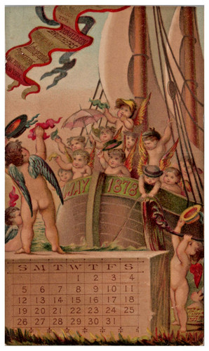 Donaldson Brothers Printer Five Points NY Victorian Trade Card Calendar May 1878