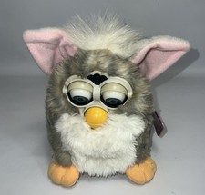 Vintage Furby Tiger 1998 Gray White Green Eyes Model 70-800 with tag Not working