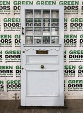 EDWARDIAN WOODEN FRONT DOOR TRADITIONAL GEORGIAN BARS 1930S VICTORIAN RECLAIMED