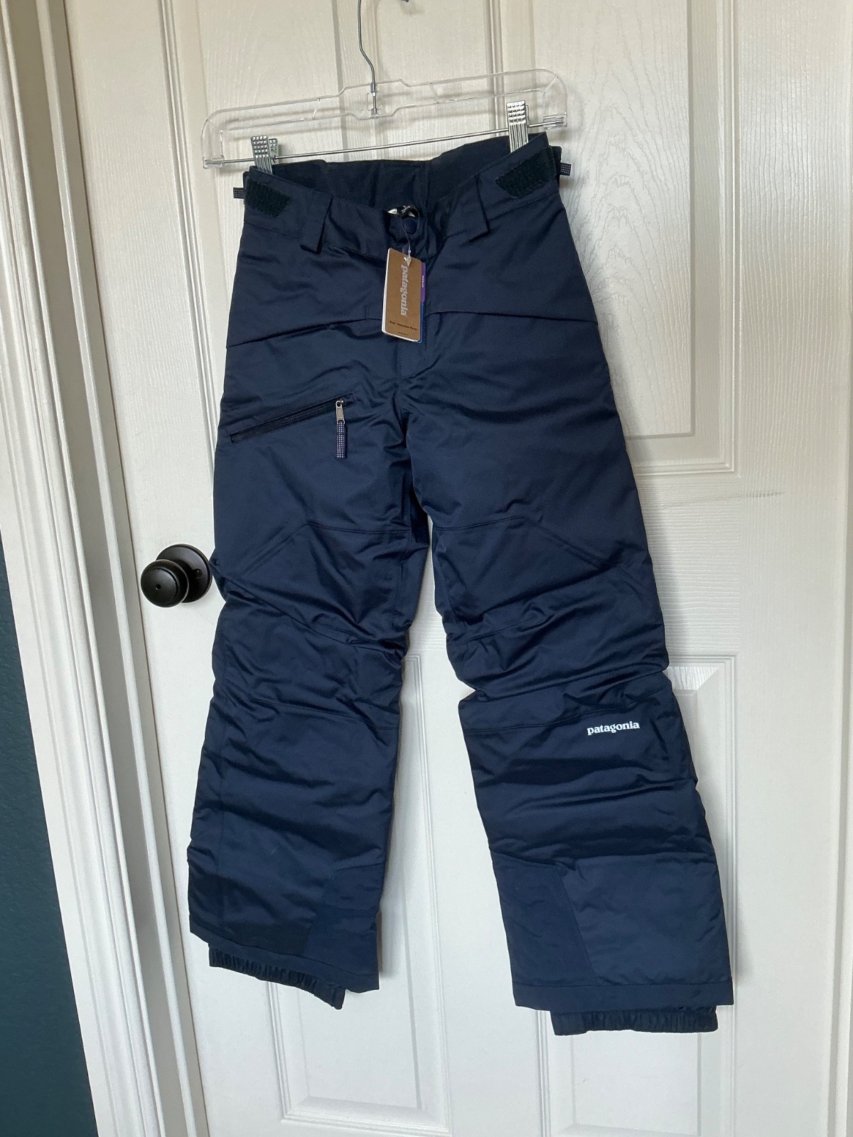 Patagonia Navy blue ski  Boys or Girls  Pants Snow Ski Sled M 10 Hides Dirt! thumbnail 10