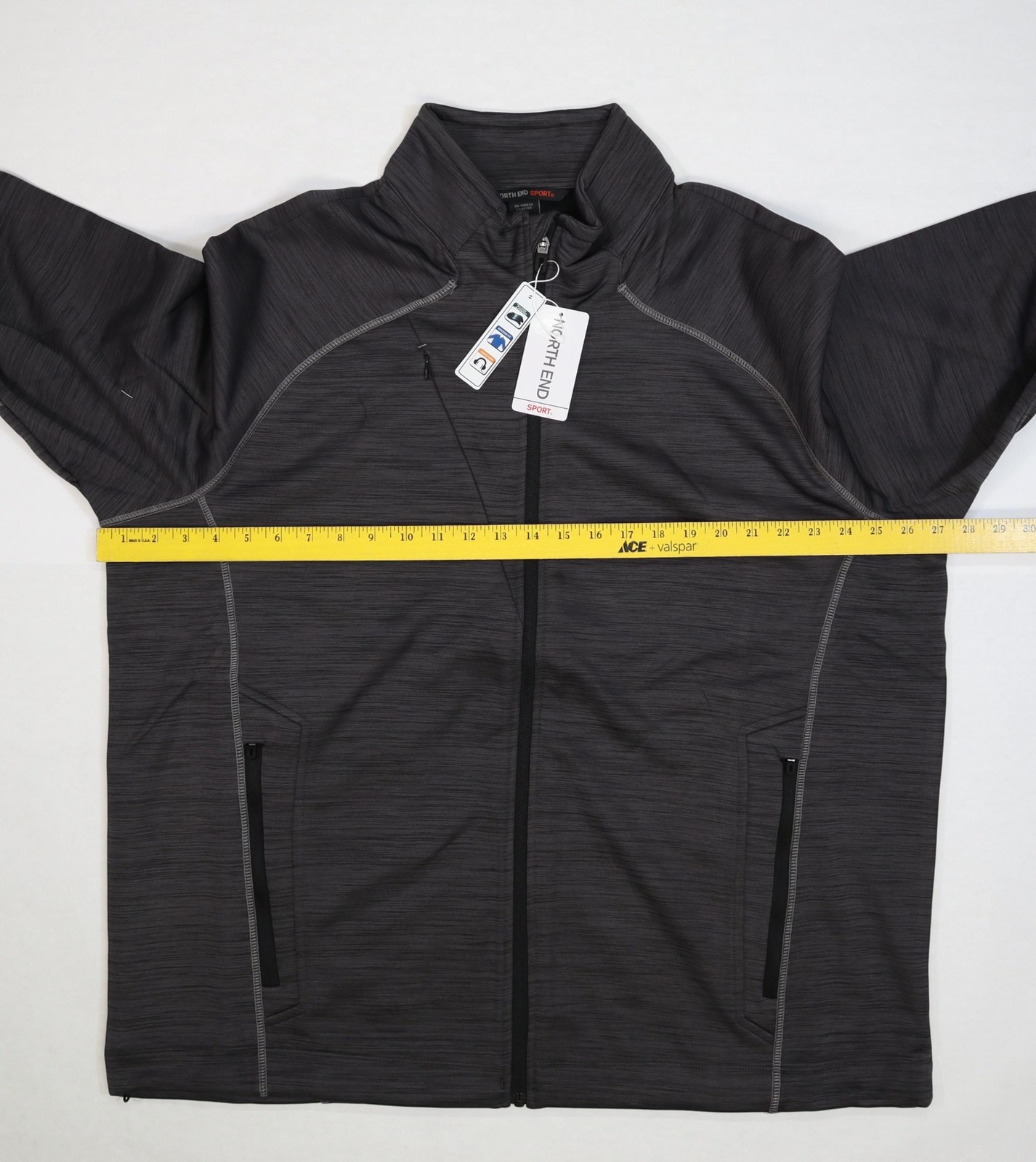 North End Sport Jacket Mens 2XL Carbon Black Full Zip Softshell Fleece 88697