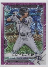 2021 Bowman Chrome Prospects Fuchsia Shimmer Refractor 18/199 Eddy Diaz he0