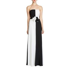 HalstonCassia Strapless Two-Tone Applique Gown
