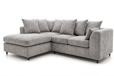 3 Seater Silver Color Chenille fabric Corner Sofa L Shape  Living Room Couch