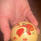 Vintage Plastic Spinning Top Toy Yellow w/ Clown Umbrella Red Multicolor — photo 2