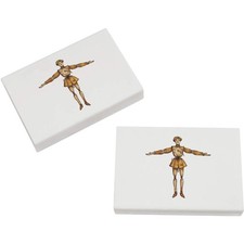 2 Radiergummis/Gummis "Vintage Holzpuppe" 45 mm (ER00048103)