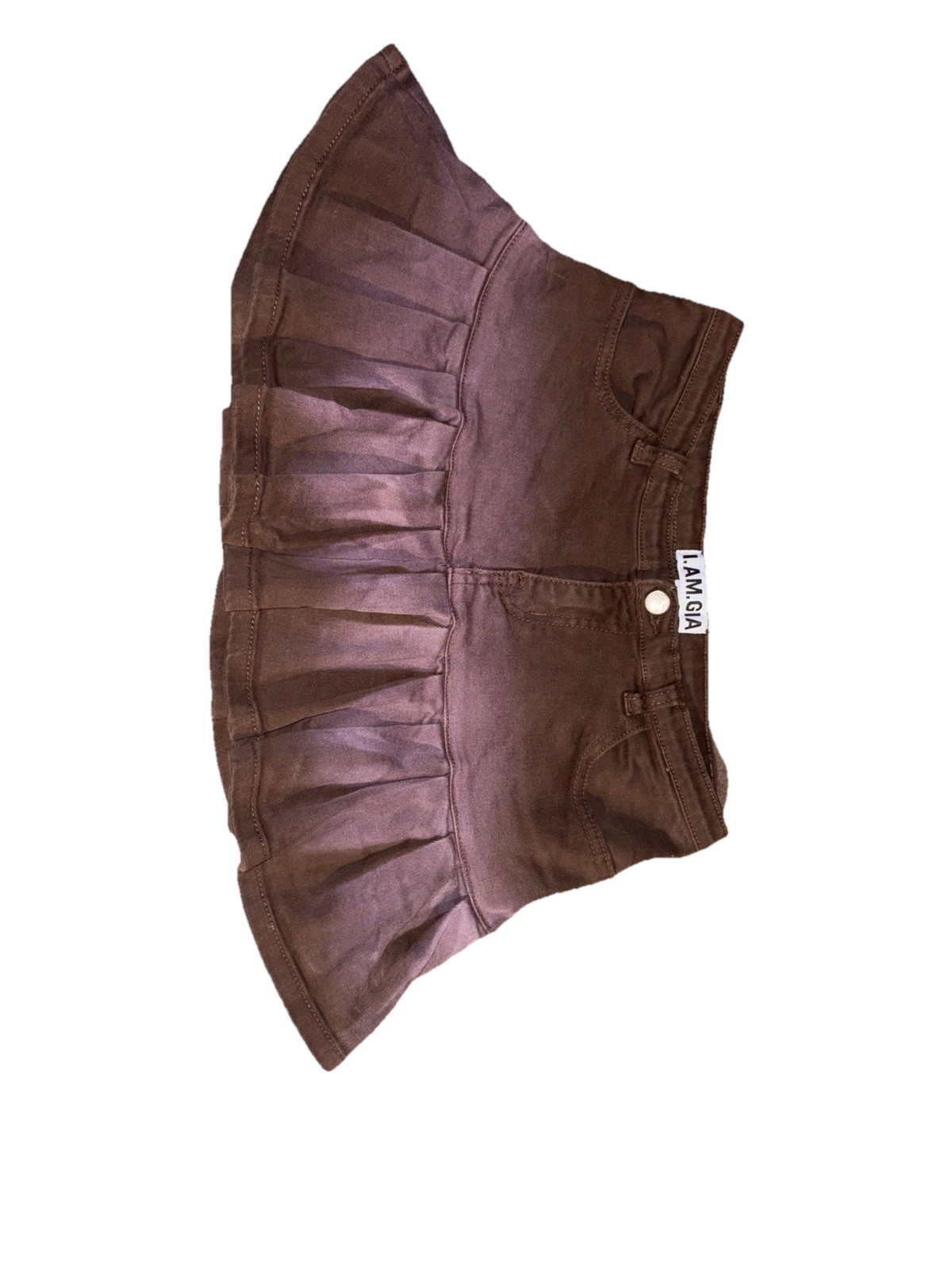I.AM.GIA Mini Skirt Brown Purple Ombré Size Xs Back Pockets