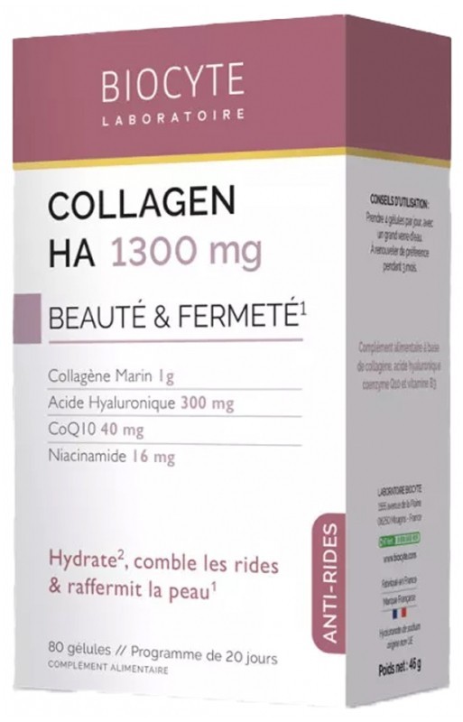 Biocyte Collagen HA 1300 mg la cure de gélules haut de gamme pour l'élasticité