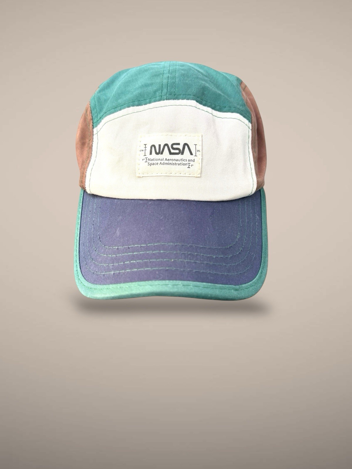 NASA Cotton Baseball Cap Hat Patchwork Pattern Sp… - image 1