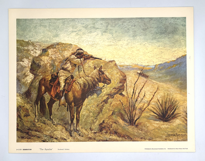 #ad #ad 1960#x27;s FREDERIC REMINGTON quot;THE APACHEquot; VINTAGE ART ORIGINAL PRINT 14x18 P 2530 $99.00