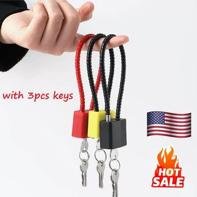Lightweight Wire Rope Padlock Digit Padlock Code Security Lock with 3pcs Keys