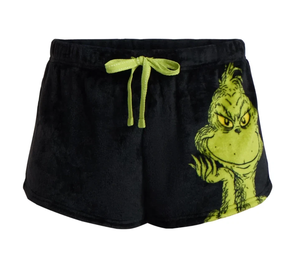 Pantalones cortos para dormir Dr. Seuss The Grinch para mujer talla M 8-10 Minky, paquete de 2 NUEVO Foto 2 de 3