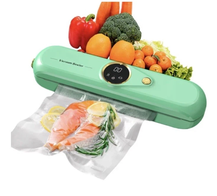 LKKNC Vacuum Sealer Green LCD Display One-Touch Operation w/ Storage Bags