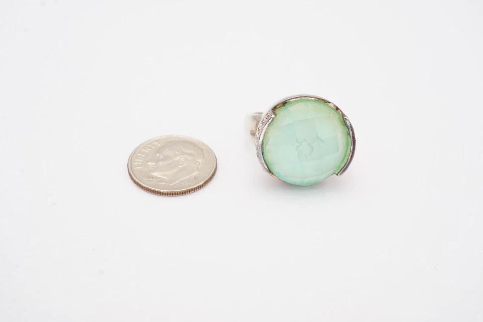 Anillo de plata de ley 925 con calcedonia talla 5 Foto 2 de 4