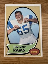1970 Topps - Tom Mack #151 (RC) LA Rams Hall Of Fame, Michigan, Rookie Card VG. rookie card picture