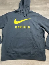 Oregon Ducks Nike Hoodie Mens Size 2xl Black Jacket  Sweatshirt Big Swoosh