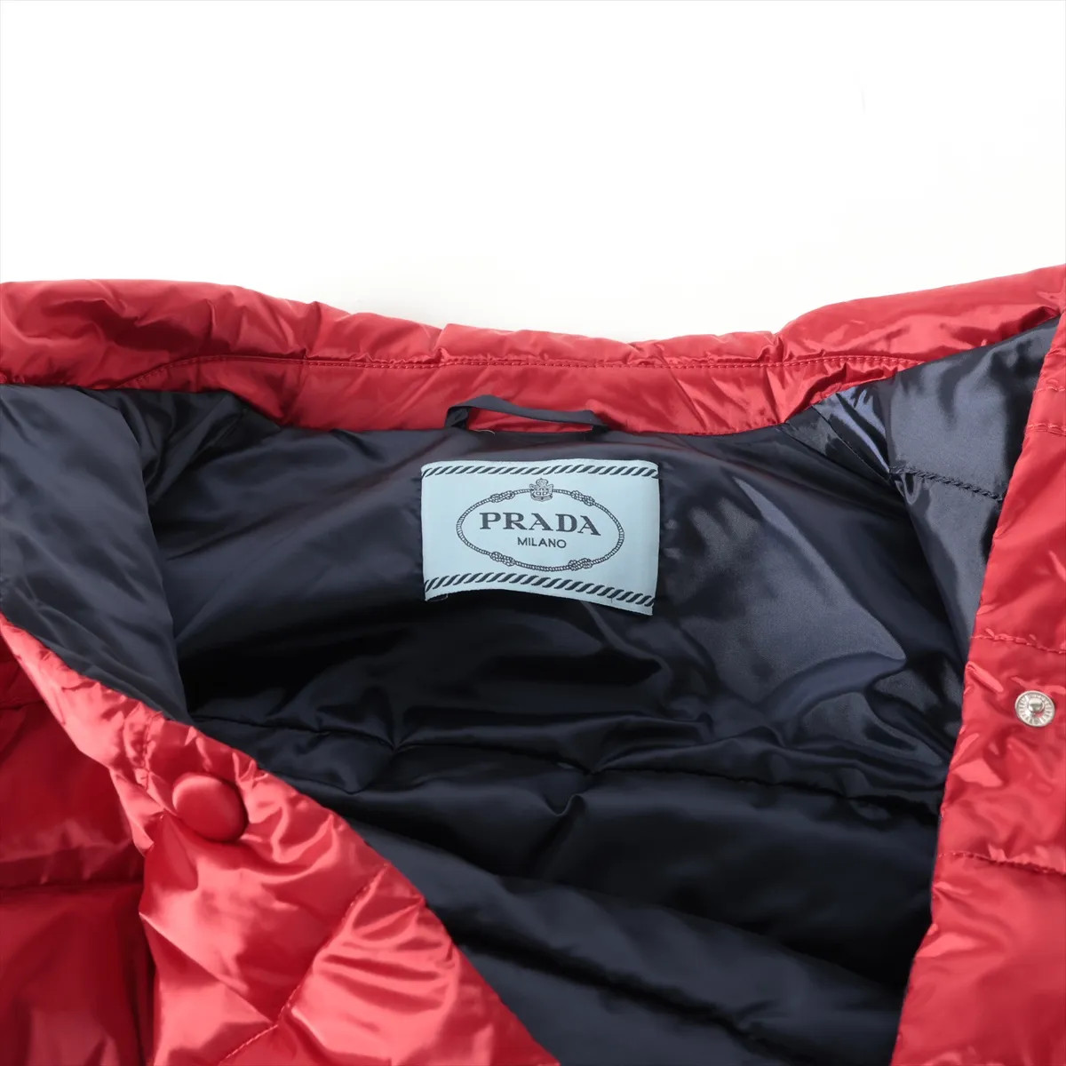 Prada Triangle logo 15 years Nylon Down jacket 42 Ladies' Red  29B833 Body sleev thumbnail 5