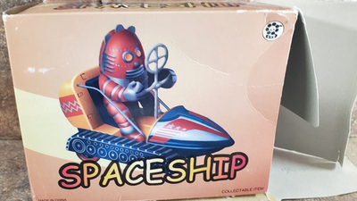 VINTAGE Tin Spaceship MS 292 Wind Up Collectible Opened Box RARE