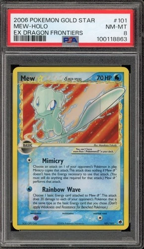 Pokemon Mew Gold Star EX Dragon Frontiers Holo Ultra Rare #101 PSA 8