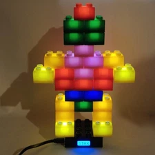 Light Stax Light Up Building Blocks 27 Blocks + Vase & Power Cord Tested Working