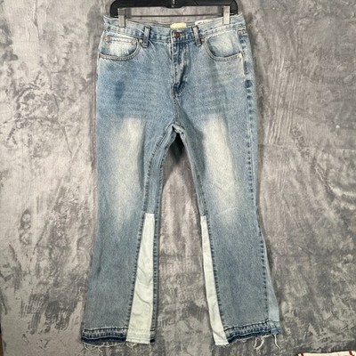 Gallery Dept Josue Thomas Jeans Men 30x30 Wide Leg Bootcut Distressed Light Blue