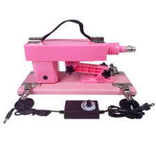 Automatic Sex Machine Gun Pink Portable Vibrator Attachments UK Plug